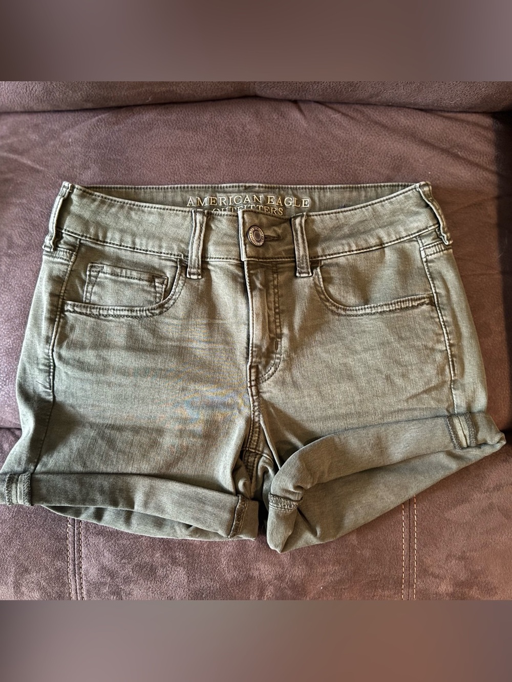 American Eagle green midi shorts